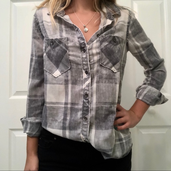 Urban Outfitters Tops - {BDG} Grey Washed Flannel